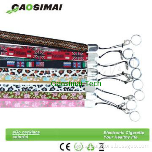 Colorful ecigarette ego necklace,ego lanyard ring e-cigarette necklace